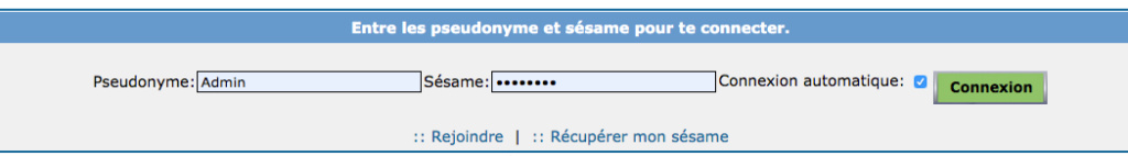 Modifier fenêtre de connexion. Rejoin10