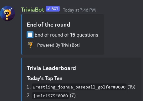 The last Saturday trivia game for July Trivia10
