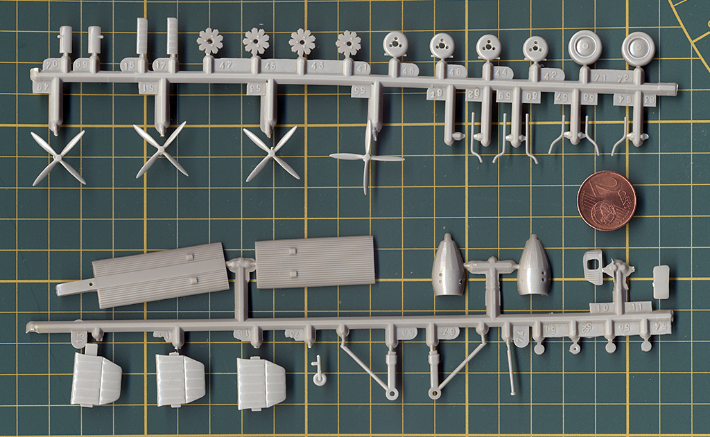 Handley-Page H.P.42 "Heracles", Airfix (1965), 1/144ème. Moteur10