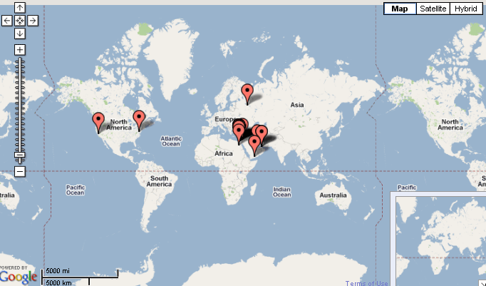 صور لخرائط من جوجل تكشف أماكن المتصلون بالمنتدي في العالم Gmaps discover who is online on  Wessam The EducationalForum Map310