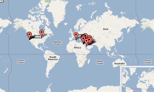 صور لخرائط من جوجل تكشف أماكن المتصلون بالمنتدي في العالم Gmaps discover who is online on  Wessam The EducationalForum World10