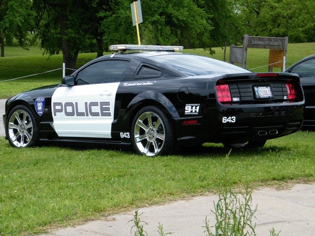 Black stang with police lights who? R210