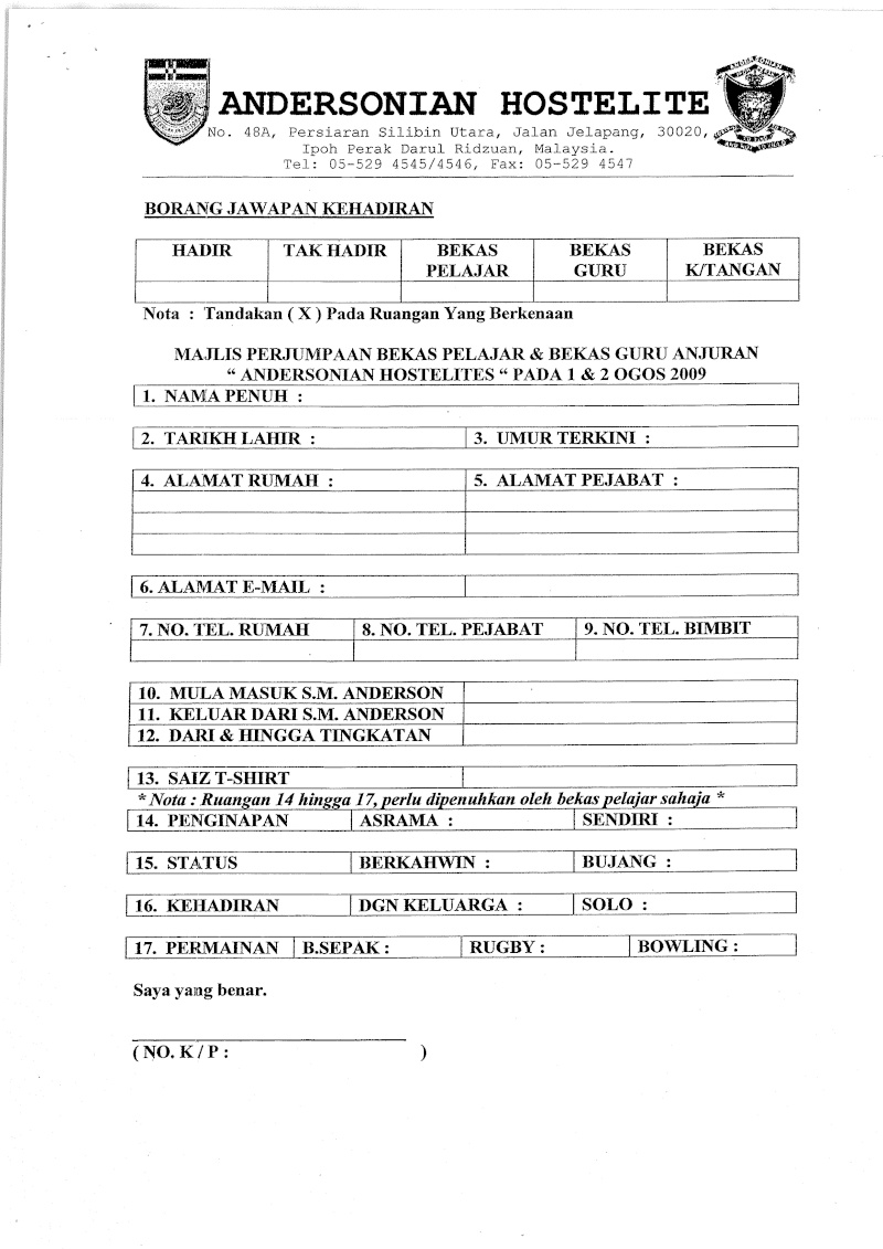 Majlis Perjumpaan Bekas Pelajar Sekolah Menengah Anderson Ipoh 710