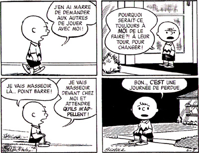 Phobie sociale ? : BD Charlie Brown Demand10