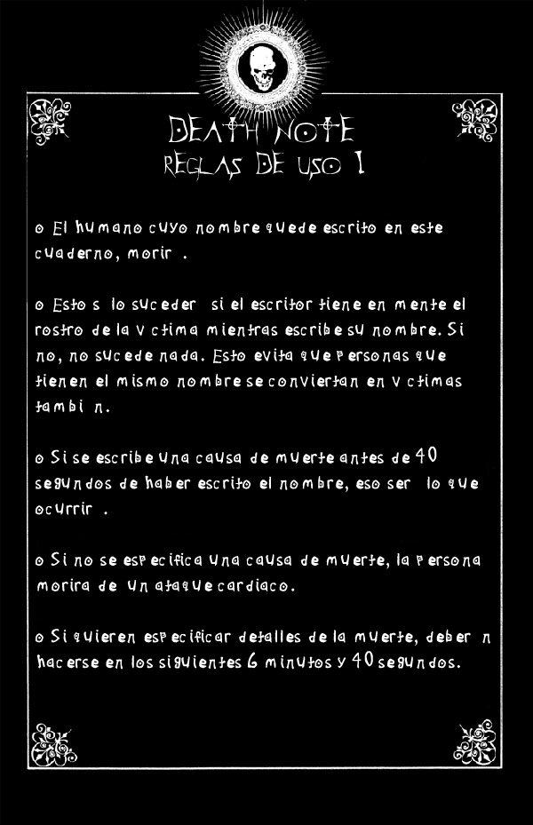 Death note: How to use it Reglas10