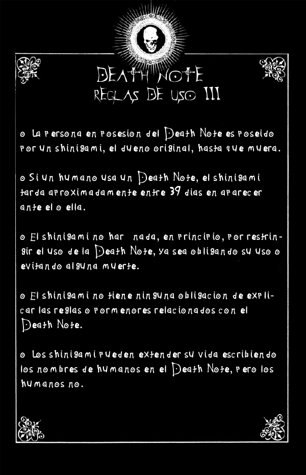 Death note: How to use it Reglas12