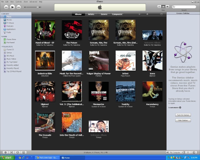 Screenshot of your Itunes showing your favourite song Itunes10