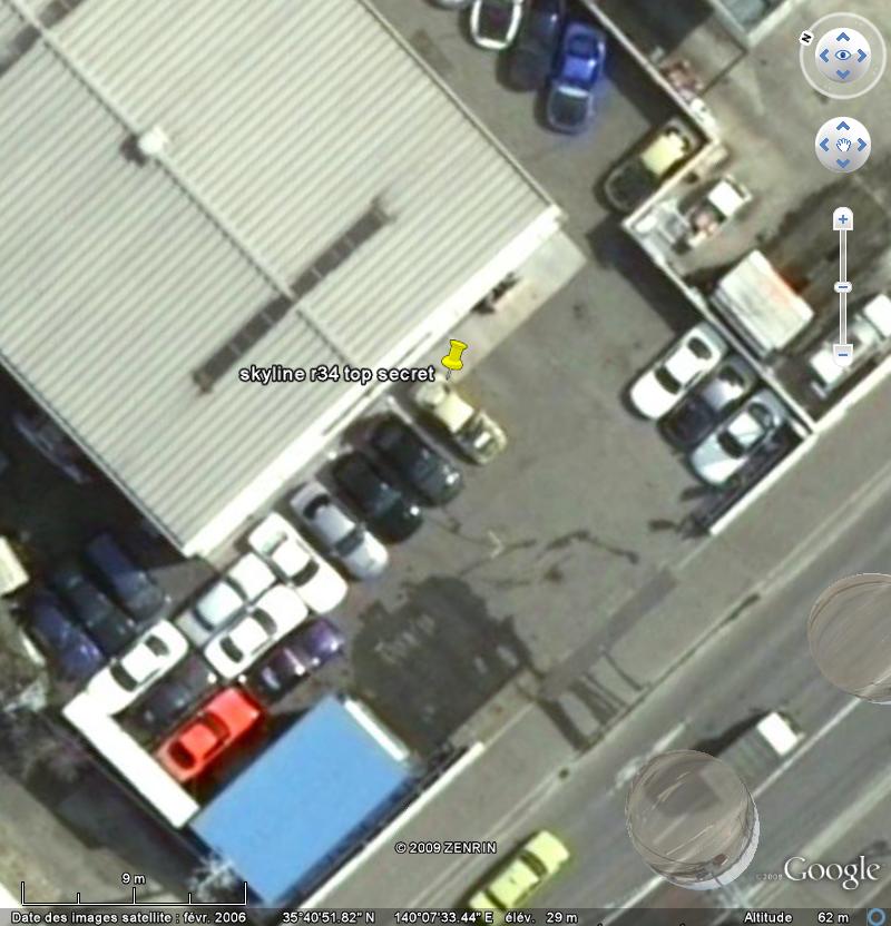 Les voitures tuning (préparées) sur Google Earth Skylin10
