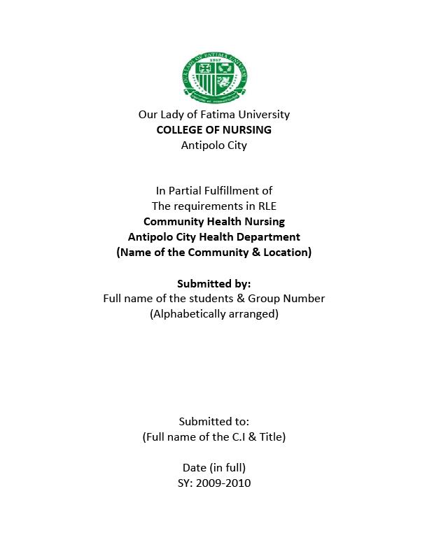 Standard Format & Content for Community Diagnosis Title_10