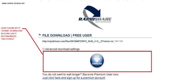 Rapidshare den nasıl dosya indirilir (Resimli Rapid411
