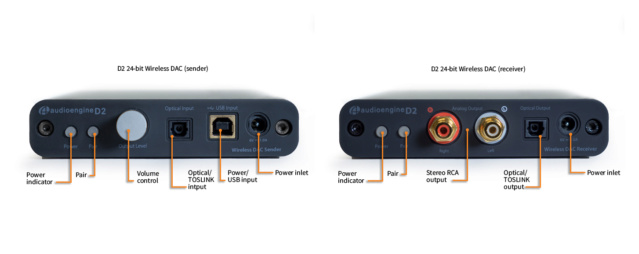 Audioengine D2 24-BIT Wireless USB DAC (Remote-output 24-bit/96kHz DAC) Audioe12