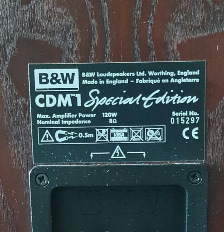 Bowers & Wilkins B&W CDM1 Special Edition Speakers Bwcdm310