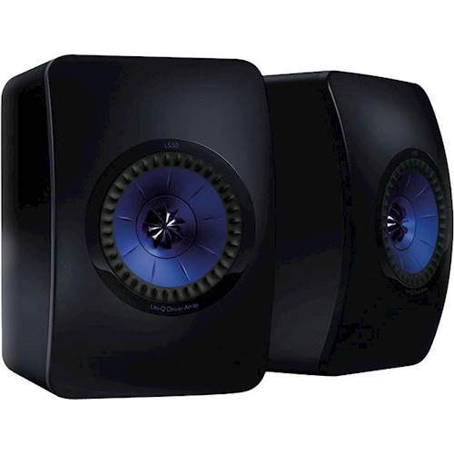 KEF LS50 Limited Edition Speakers - Frosted Black with Blue Drivers. Kefls110