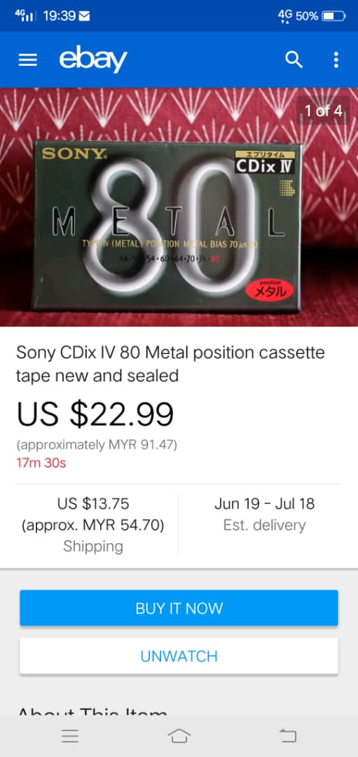 SONY  CDix IV 80 Metal Position cassette tape new and sealed Sonyta12