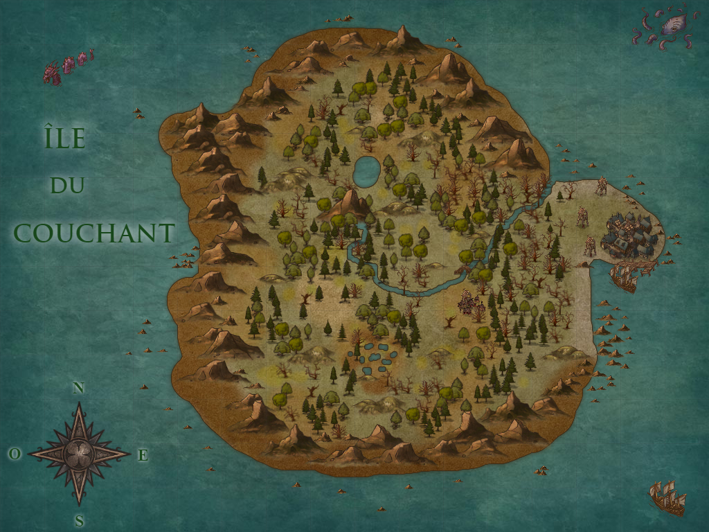 Plan et Localisation de l'île du Couchant Map_311
