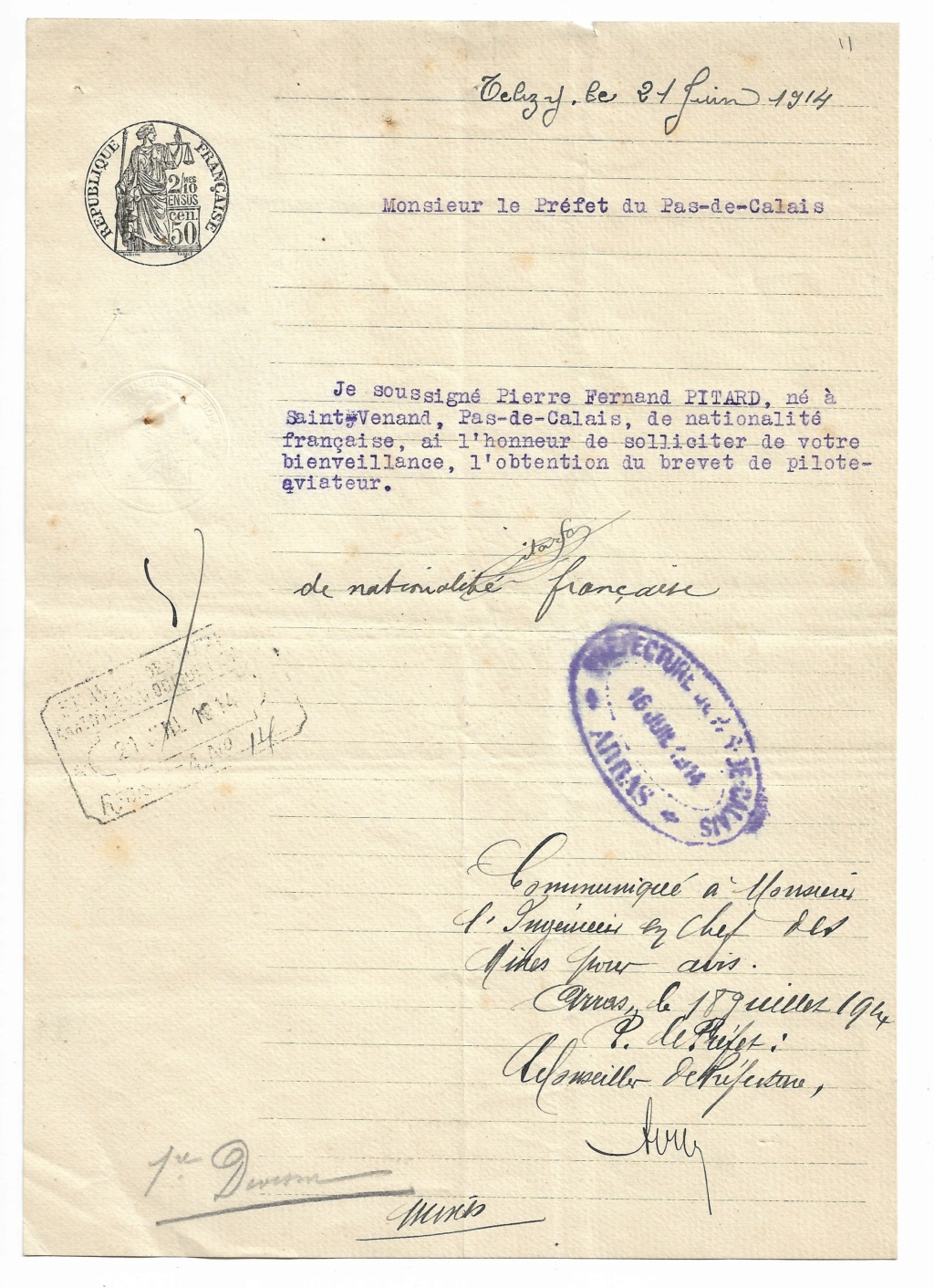 Brevet Aéroclub juin 1914 Aviate26