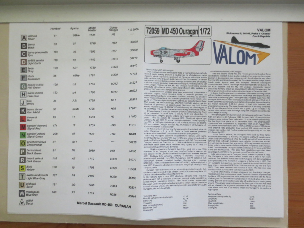 Dassault MD 450 Ouragan - Cambraisis - PAF - Barougan - 1/72 - Valom Img_0844