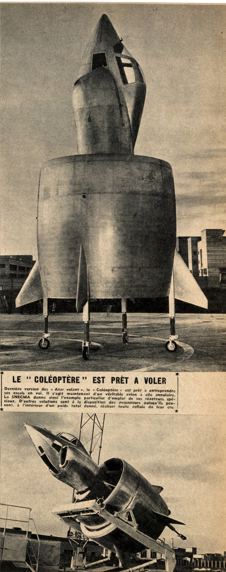 Il y a 60 ans, l’aventure du révolutionnaire projet d’avion C-450 « Coléoptère » prenait fin  . Aviati13
