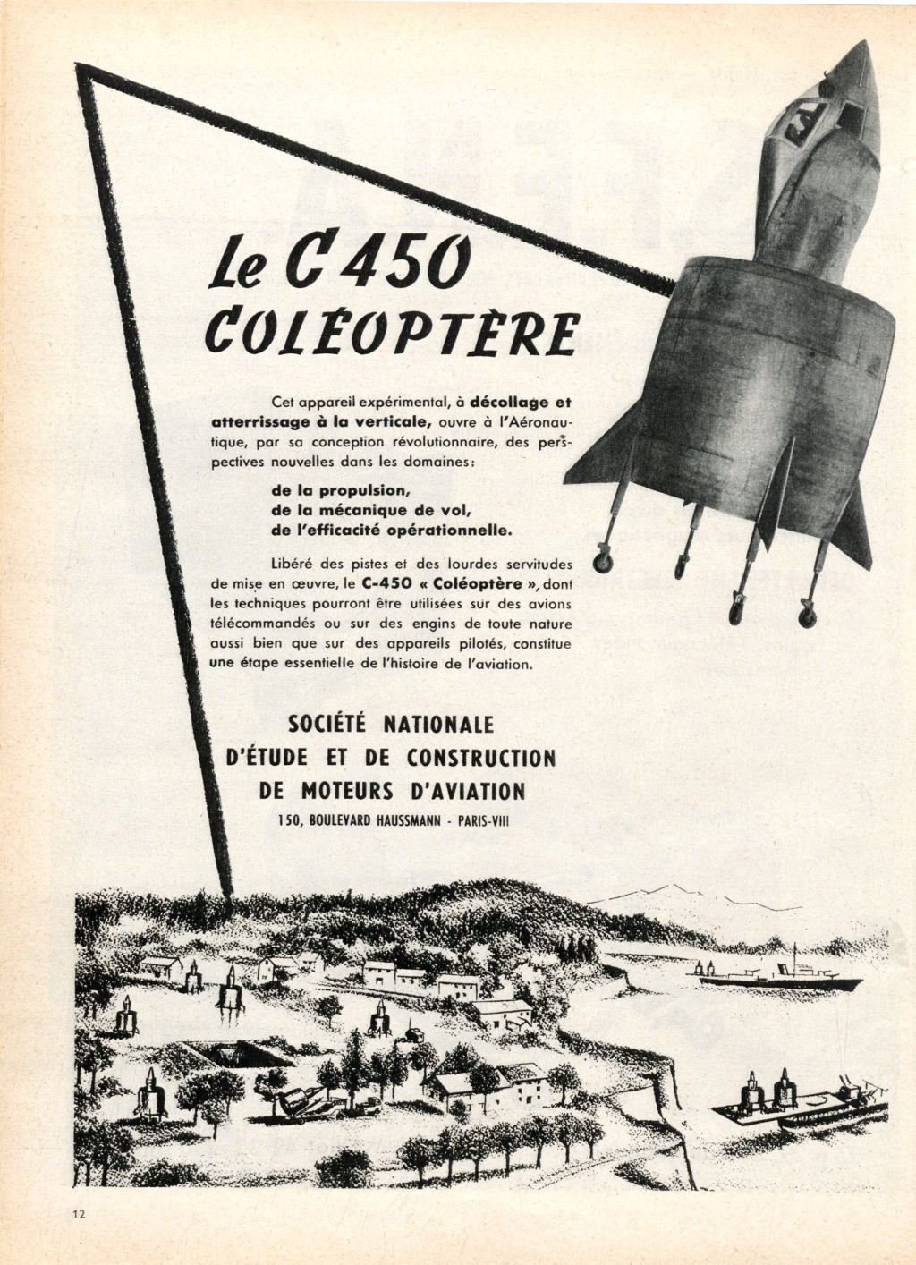 Il y a 60 ans, l’aventure du révolutionnaire projet d’avion C-450 « Coléoptère » prenait fin  . Aviati17