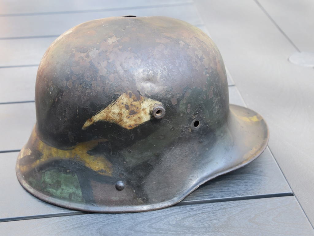 (B)  Stahlhelm mod. 16 camouflé avec trace de combat - à clôturer(Metz 05/01/19) Mod_1625