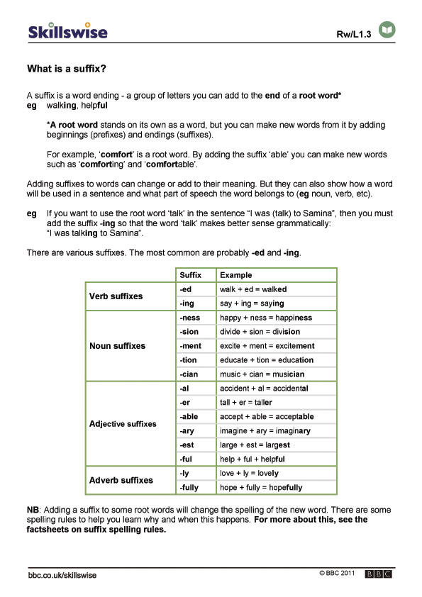 MEGAPOST: Prefixes and Suffixes En17su10