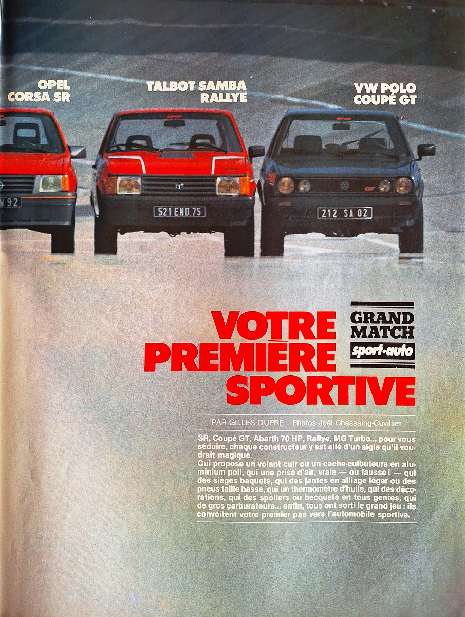 Sport Auto N°262 de novembre 1983 - Votre 1ère sportive 20240111