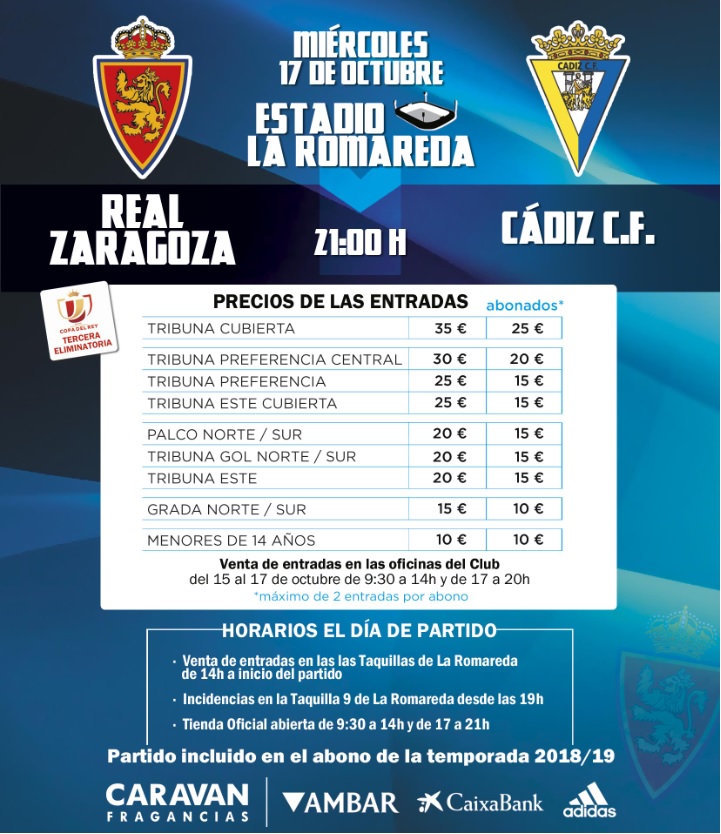 [R3 - Copa del Rey] R. Zaragoza - Cádiz C.F. - Miércoles 17/10/2018 Cartel12