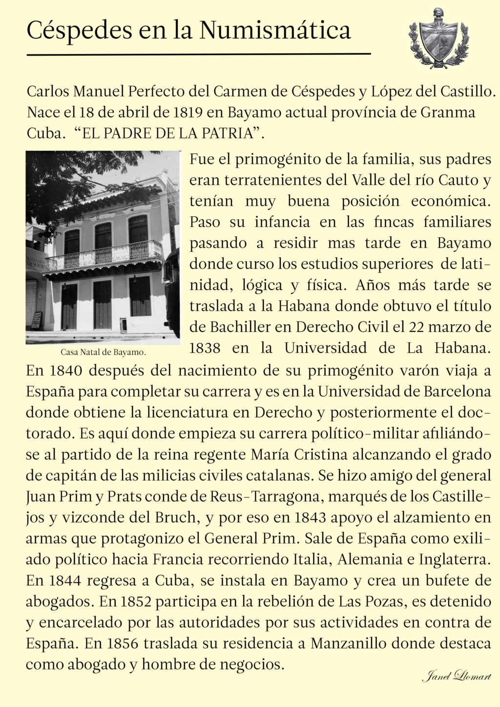 Carlos Manuel de Cespedes en la numismatica Cubana 213