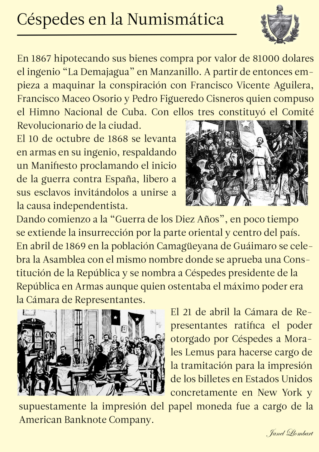 Carlos Manuel de Cespedes en la numismatica Cubana 313
