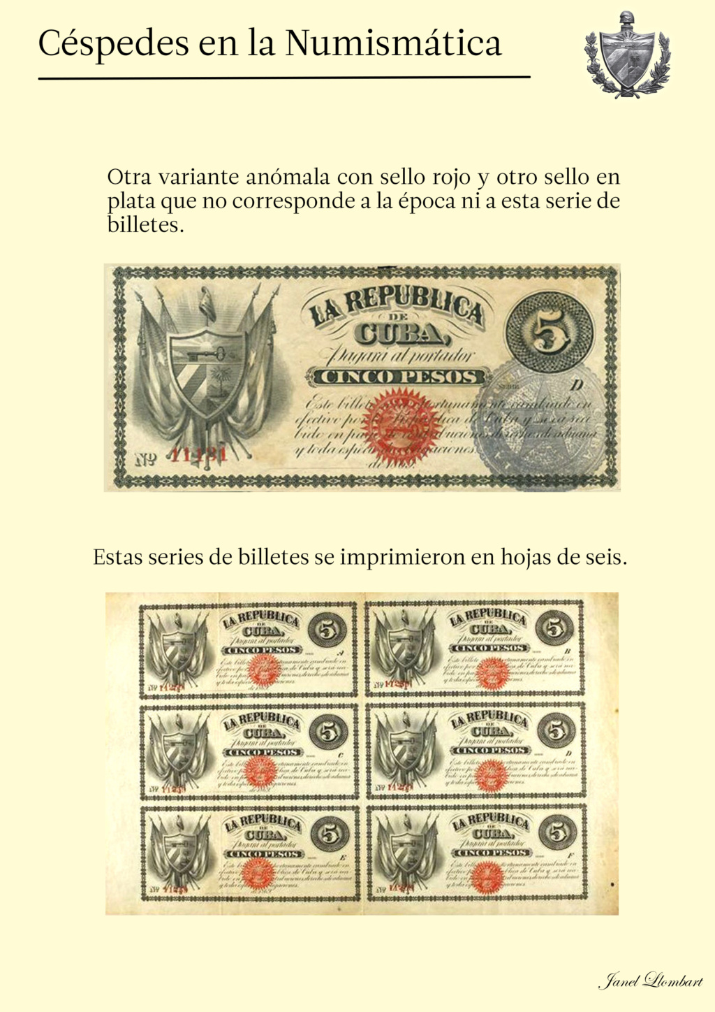 Carlos Manuel de Cespedes en la numismatica Cubana 6c10