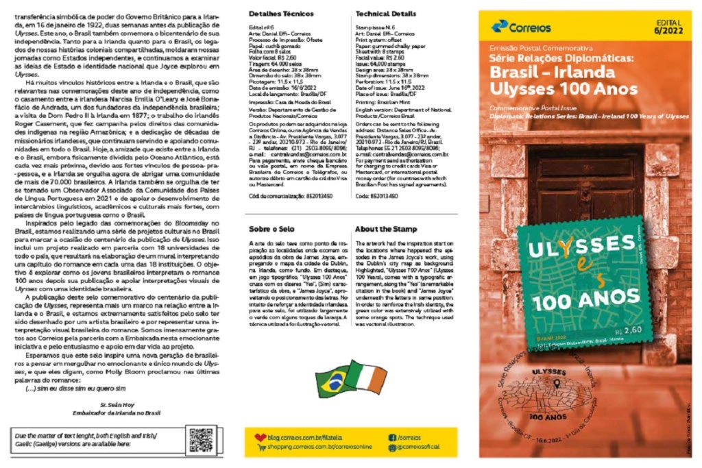 100 ANOS DA PUBLICAÇÃO DE "ULYSSES" DE JAMES JOYCE - 2022 Edital47