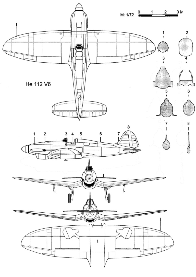 Heinkel He 112 V3 V6. 1/72 Scratch sur base Heller/Encore He112-15