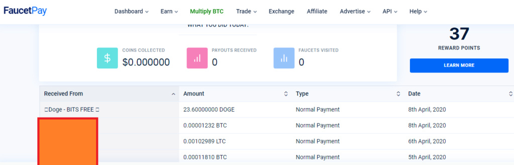 TERCER PAGO DE DOGEBITSFREE de 23.60 DOGES DIRECTO A FAUCETPAY INSTANTANEO-RETIRO DIARIO O INTERDIARIO Tercer16