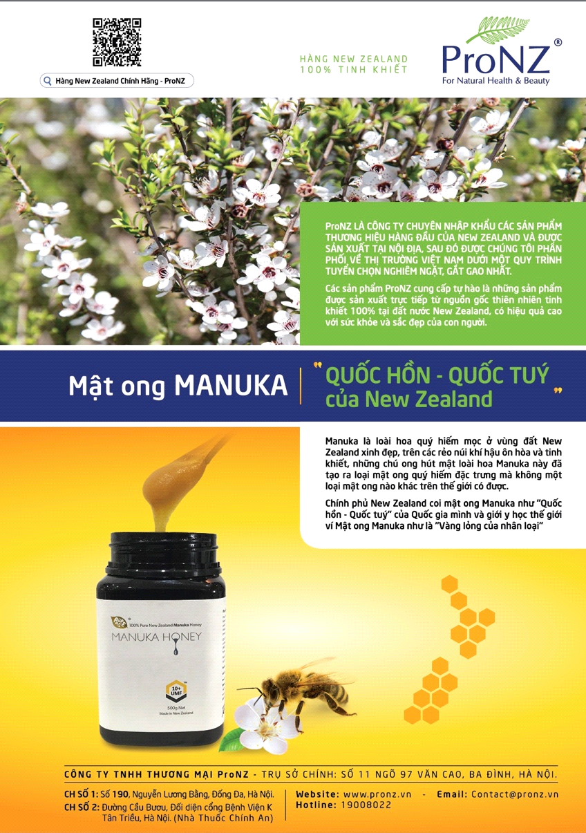 CPTM ProNZ – phân phối mật ong Manuka cao cấp từ New Zealand 12345610