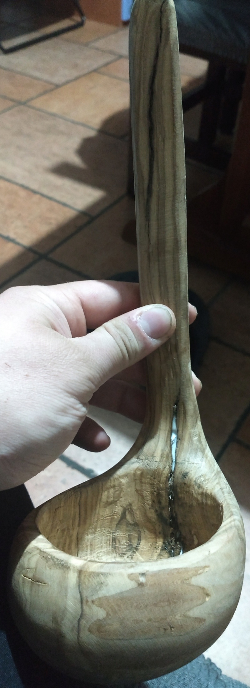 Difetti (fessurazioni) legno, produzione mestolo in legno Img_2045