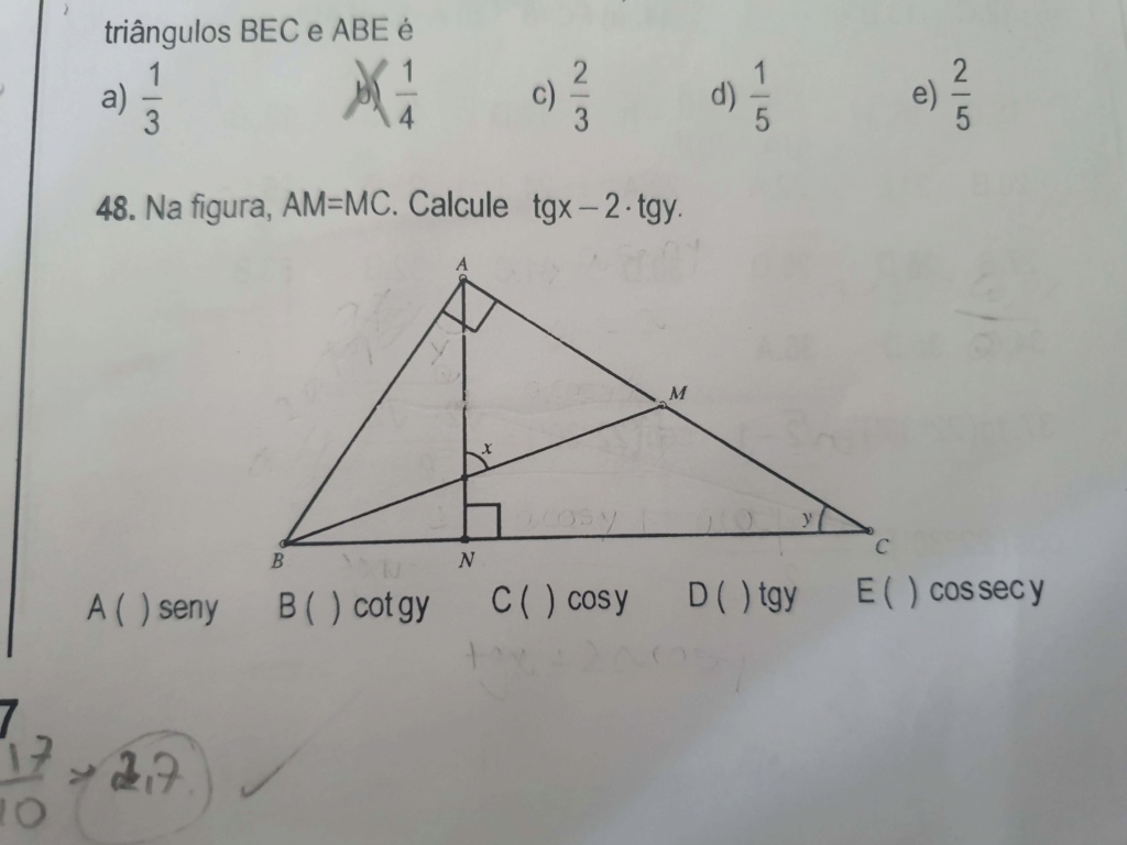 Trigonometria do Triângulo Retângulo Questz10