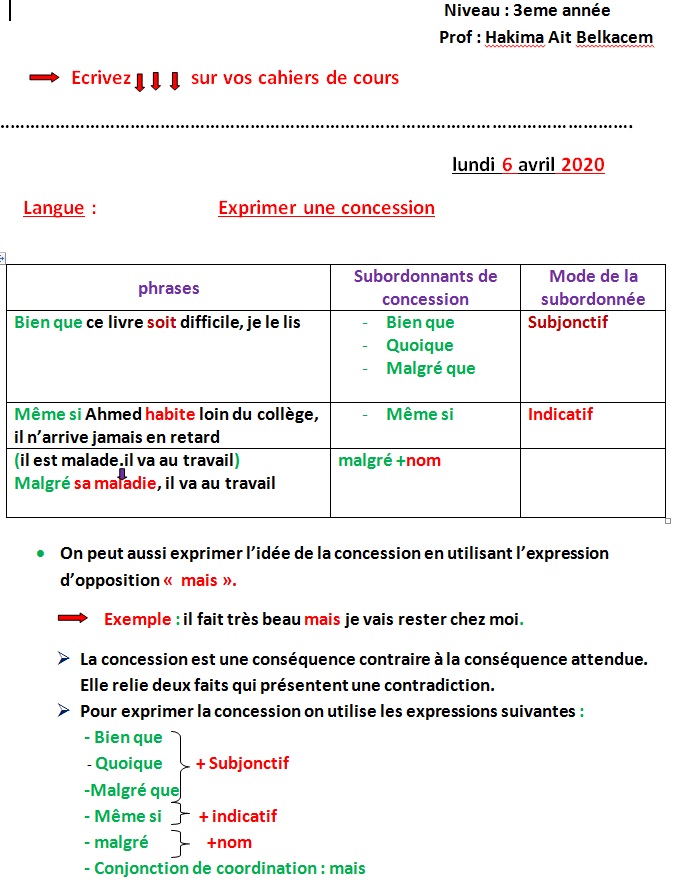  د  2  Langue :    Exprimer une concession Fr011