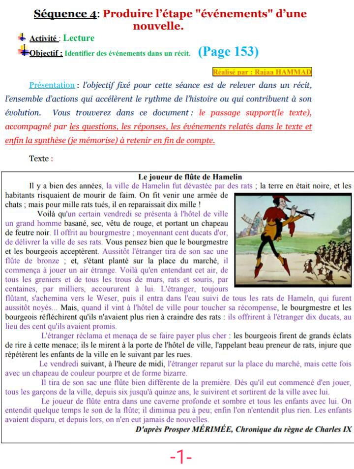 د Lecture(page 153,support, questions, événements+ synthèse à retenir ) Whats130