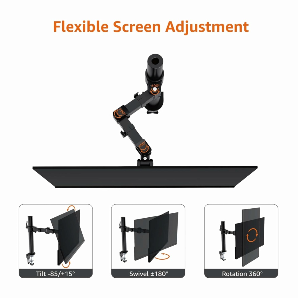 AmazonBasics Monitor Stand, Height Adjustable Arm Mount- Steel 71bgud10