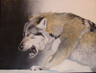 *(Toile) Peinture d'animaux à vendre Loup_a10