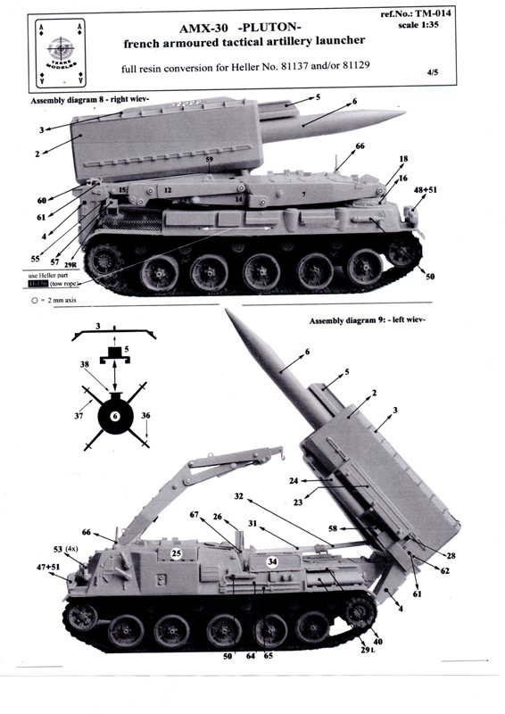 [TERRE MODEL] AMX-30 / PLUTON  Conversion résine pour Heller 81137/81129 1/35ème Réf TM-014 Notice Scan-p20