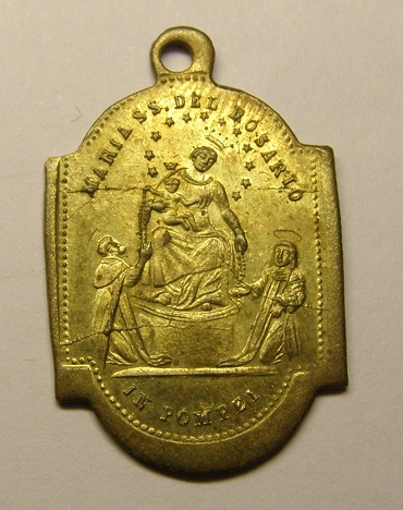 Medalla de la Virgen del Rosario de Pompeya, siglo XIX. Medall22