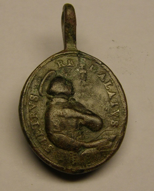 Medalla de San Pedro Regalado y la Virgen del Pilar. Siglo XVIII. Meedd_10