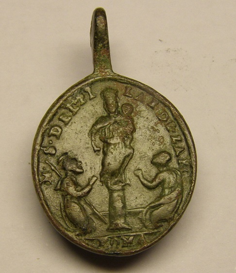 Medalla de San Pedro Regalado y la Virgen del Pilar. Siglo XVIII. Meedd_11