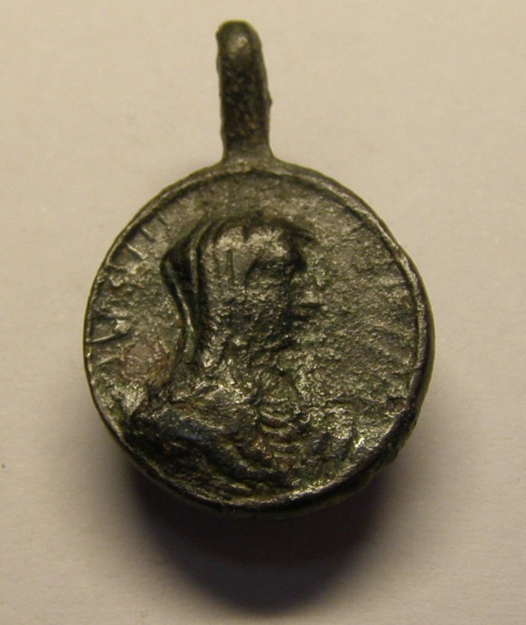 Medalla de San Juan Nepomuceno y la Virgen María. Siglo XVIII Tc_25_38