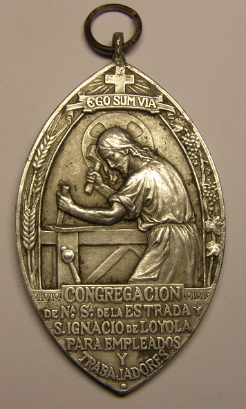 medalla de Nª Sª de la Estrada, o del Camino, S. Ignacio de Loyola, y San José (AM) Siglo XX. Tc_4_111