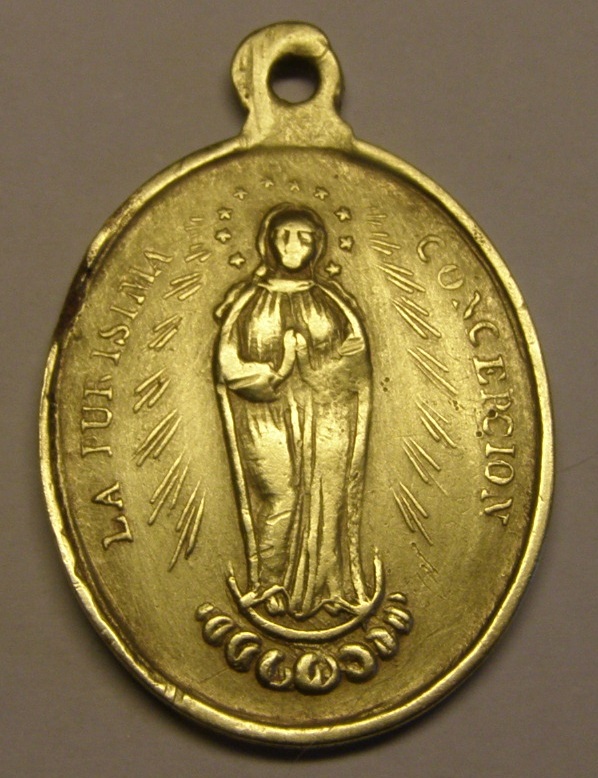 Medalla de S. Pascual Bailón y la Purísima Concepción. Siglo XIX. Tc_6_211