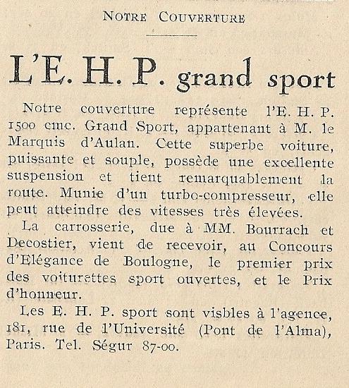 EHP E.H.P. Établissements Henry Précloux cyclecar voiturette Ehp_ma11