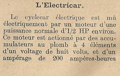 ELECTRICAR cyclecar Electr10