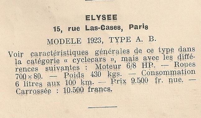 ELYSEE cyclecar Elysee11